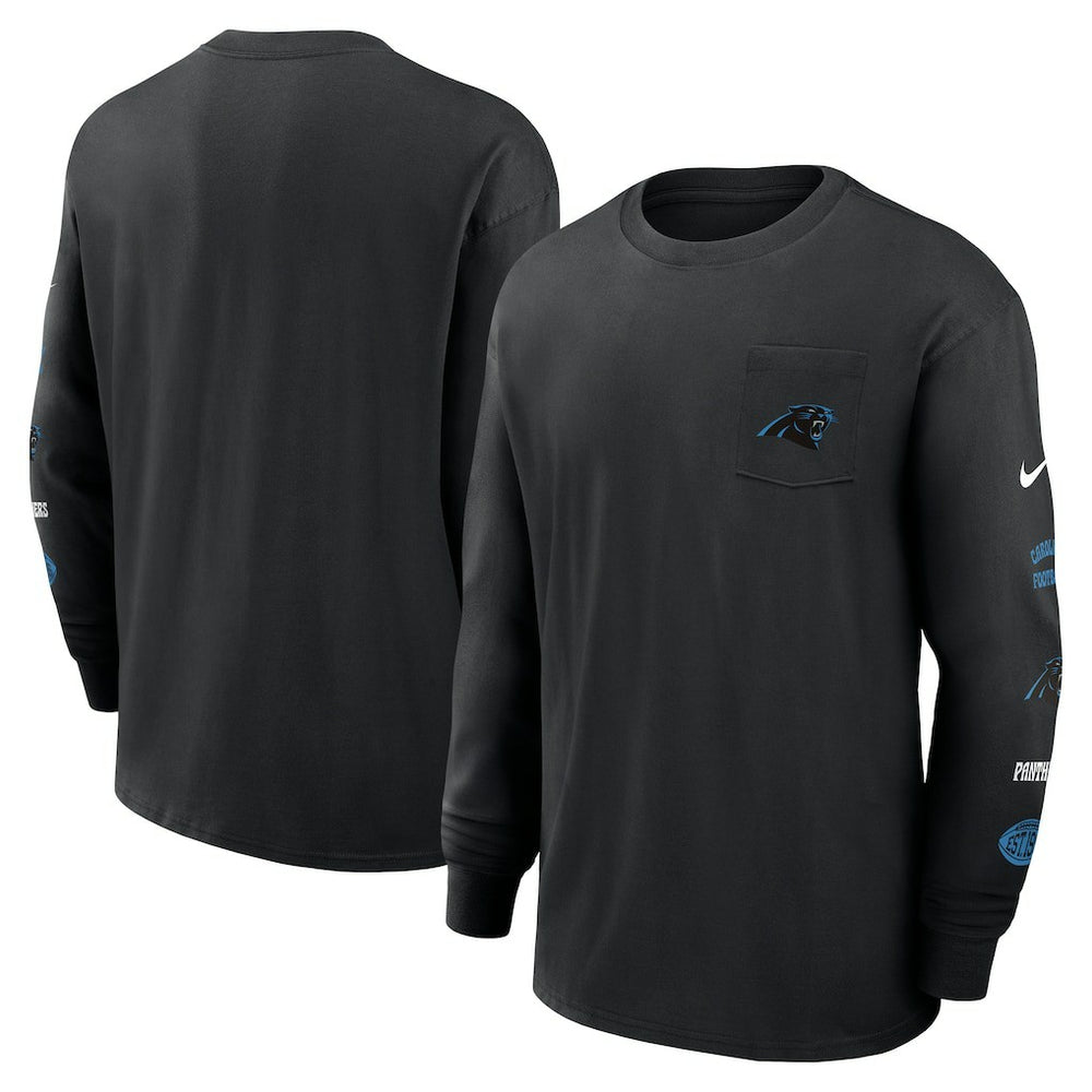 Carolina Panthers Rewind Heavy Max90 Pocket Long Sleeve T-Shirt Black | Nike for Sale