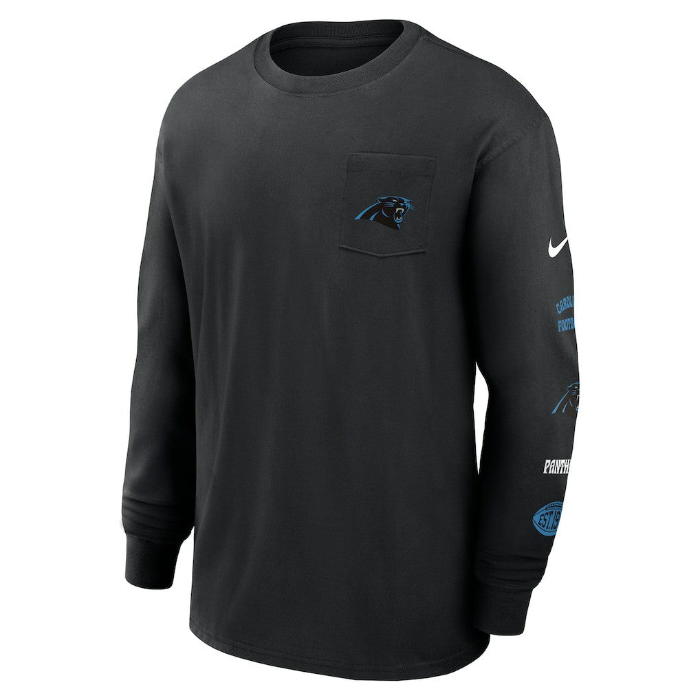 Carolina Panthers Rewind Heavy Max90 Pocket Long Sleeve T-Shirt Black | Nike for Sale