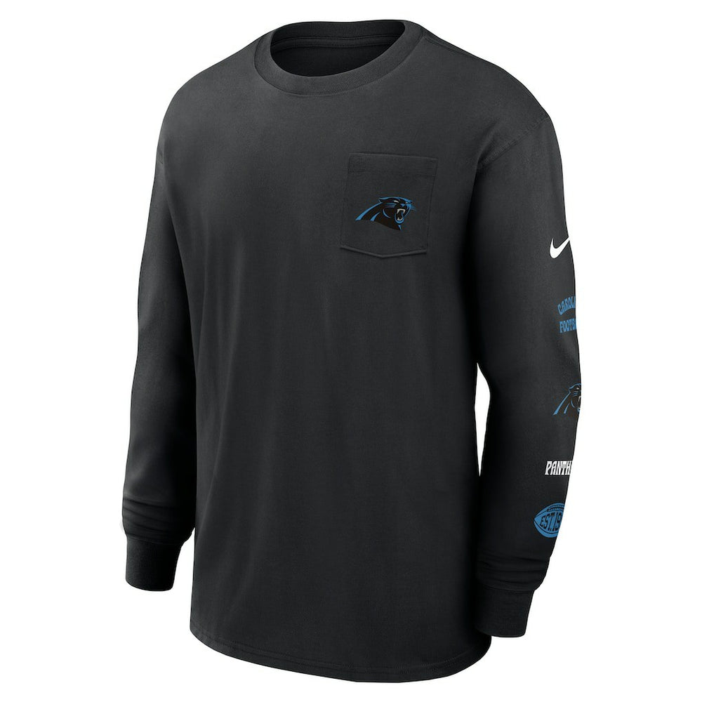 Carolina Panthers Rewind Heavy Max90 Pocket Long Sleeve T-Shirt Black | Nike for Sale