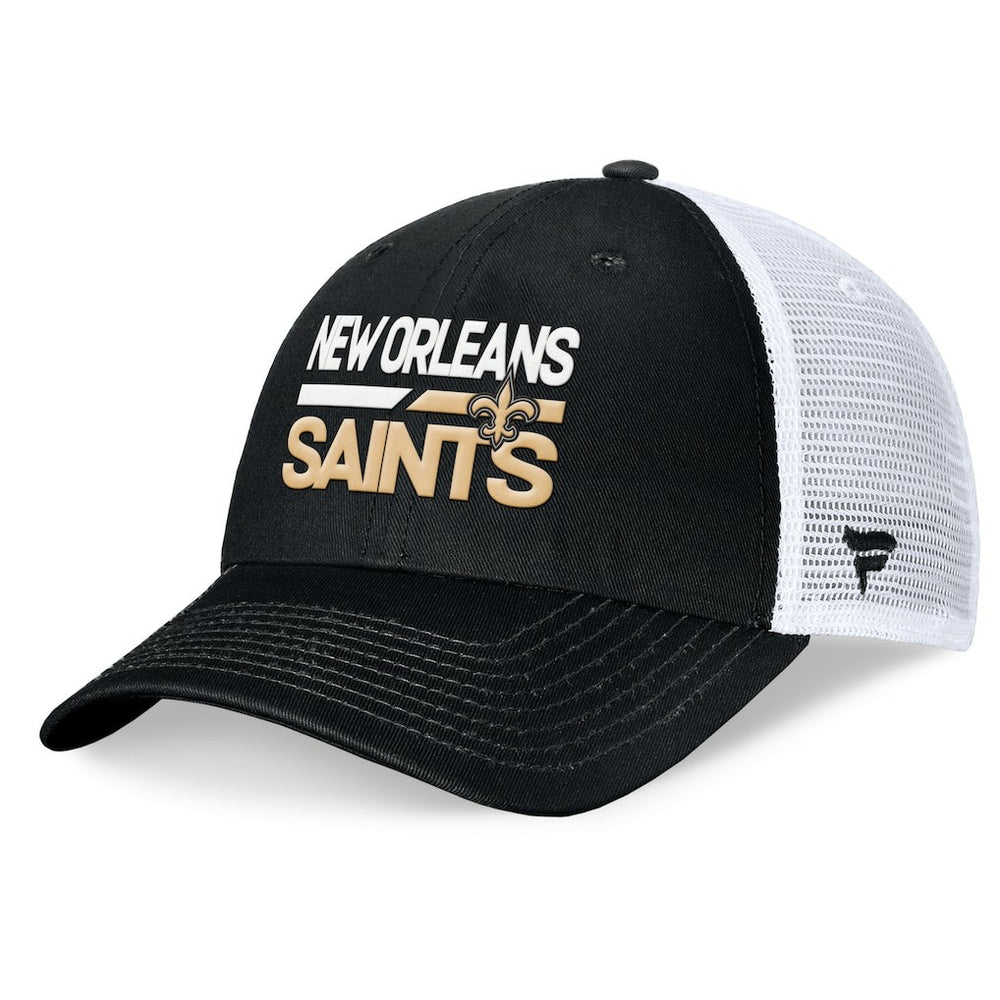 New Orleans Saints Upper Trucker Adjustable Hat Black/White | Fanatics