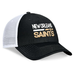 New Orleans Saints Upper Trucker Adjustable Hat Black/White | Fanatics