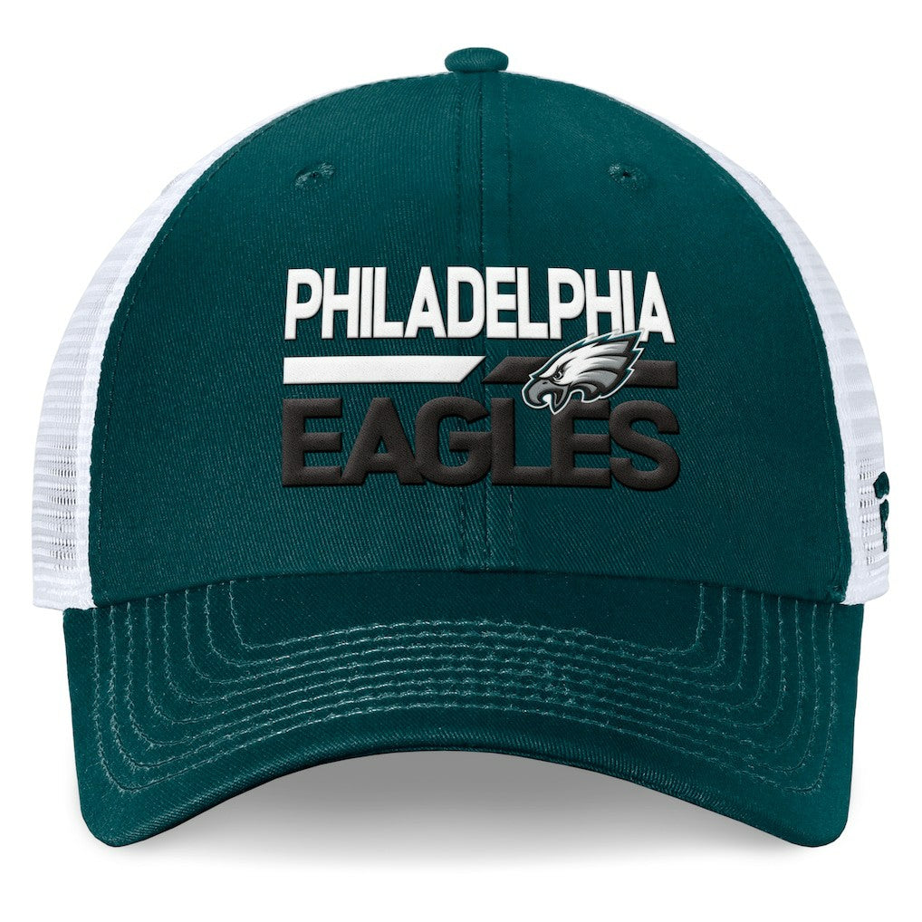 Philadelphia Eagles Upper Trucker Adjustable Hat Midnight Green/White | Fanatics