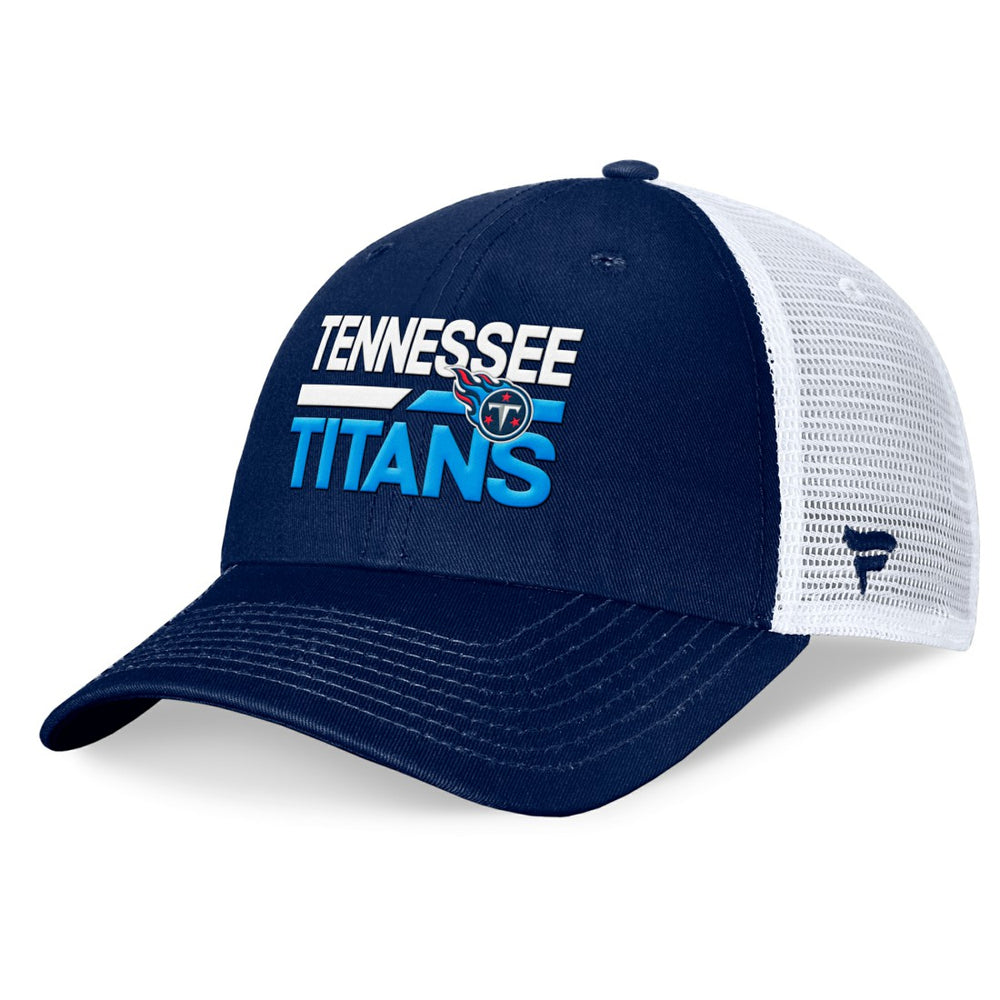 Tennessee Titans Upper Trucker Adjustable Hat Navy/White | Fanatics