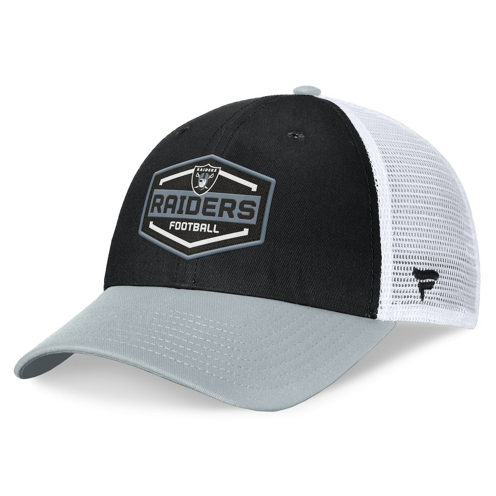 Las Vegas Raiders Bench Trucker Adjustable Hat Black/Silver | Fanatics