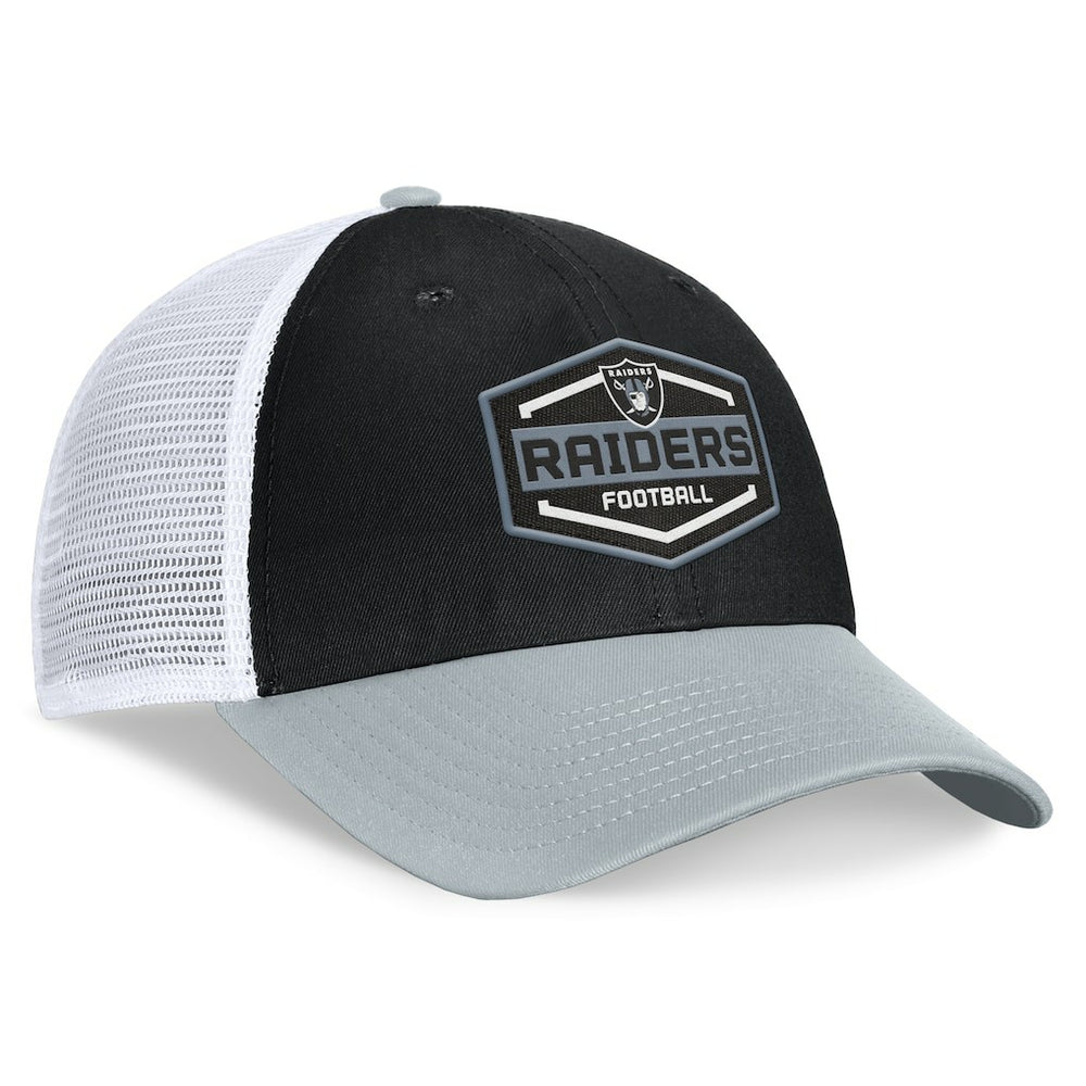 Las Vegas Raiders Bench Trucker Adjustable Hat Black/Silver | Fanatics