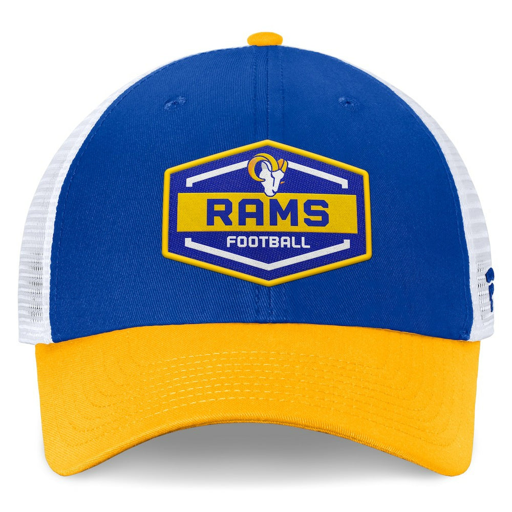 Los Angeles Rams Bench Trucker Adjustable Hat Royal/Gold | Fanatics