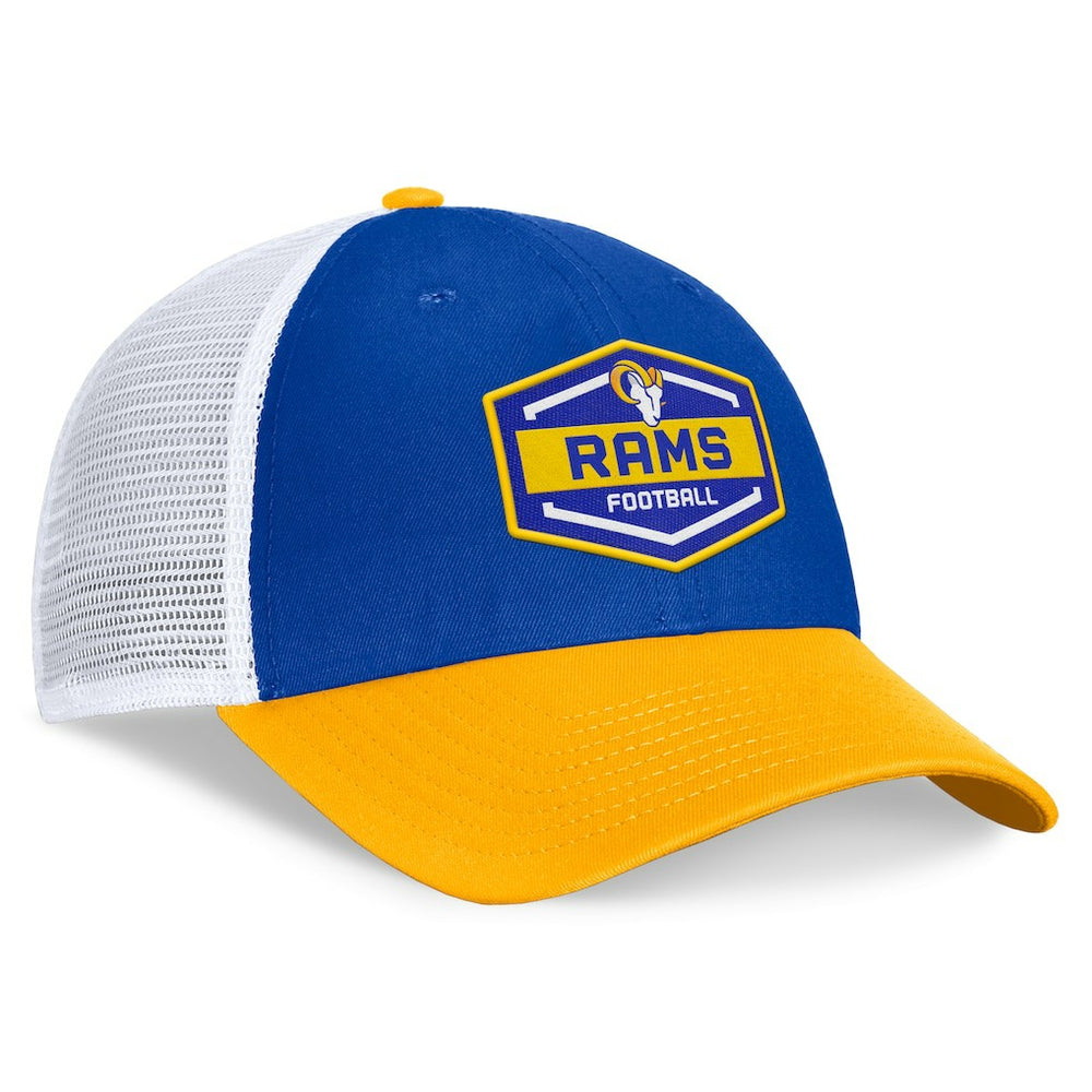 Los Angeles Rams Bench Trucker Adjustable Hat Royal/Gold | Fanatics