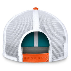 Miami Dolphins Bench Trucker Adjustable Hat Aqua/Orange | Fanatics