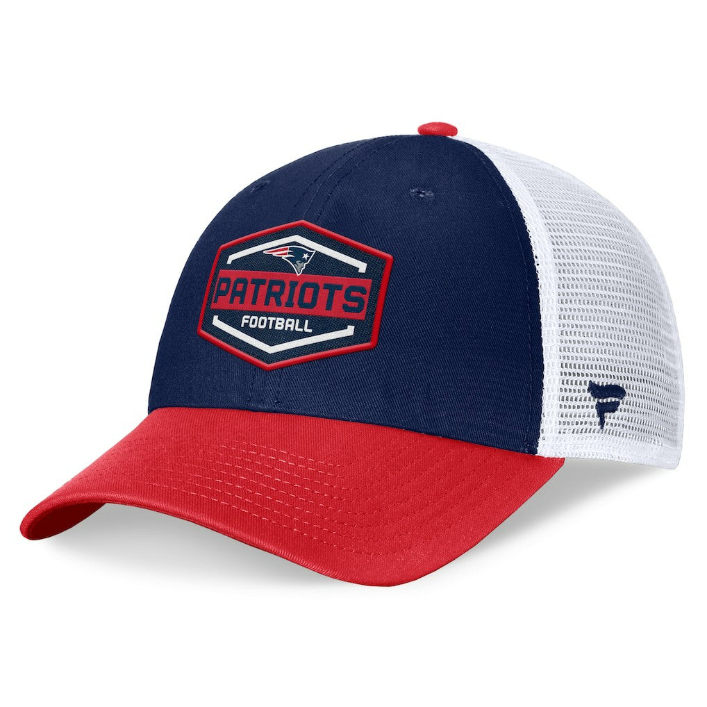 New England Patriots Bench Trucker Adjustable Hat Navy/Red | Fanatics