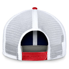 New England Patriots Bench Trucker Adjustable Hat Navy/Red | Fanatics