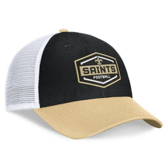 New Orleans Saints Bench Trucker Adjustable Hat Black/Gold | Fanatics