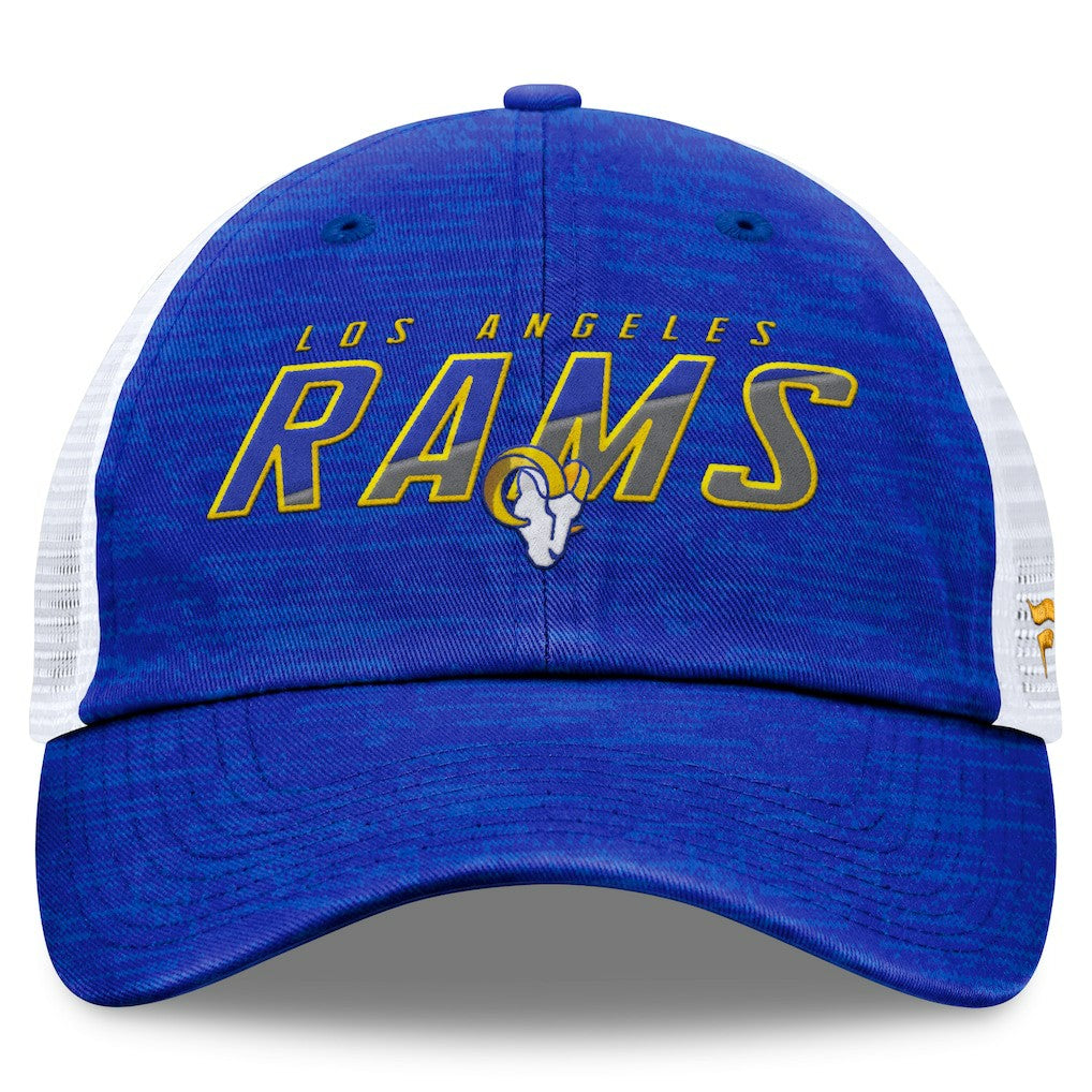 Los Angeles Rams Challenge Trucker Adjustable Hat Heather Royal | Fanatics