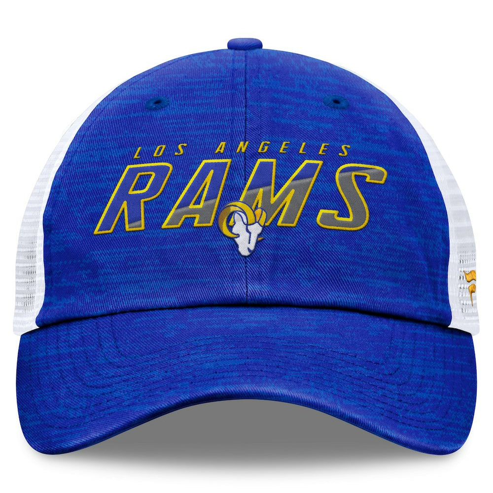 Los Angeles Rams Challenge Trucker Adjustable Hat Heather Royal | Fanatics