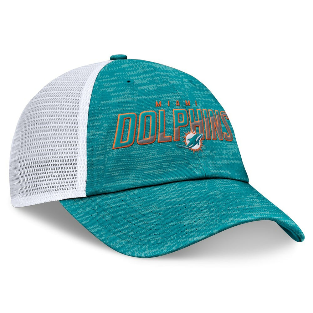Miami Dolphins Challenge Trucker Adjustable Hat Heather Aqua | Fanatics