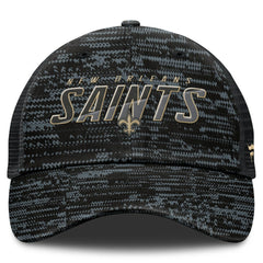 New Orleans Saints Challenge Trucker Adjustable Hat Heather Black | Fanatics