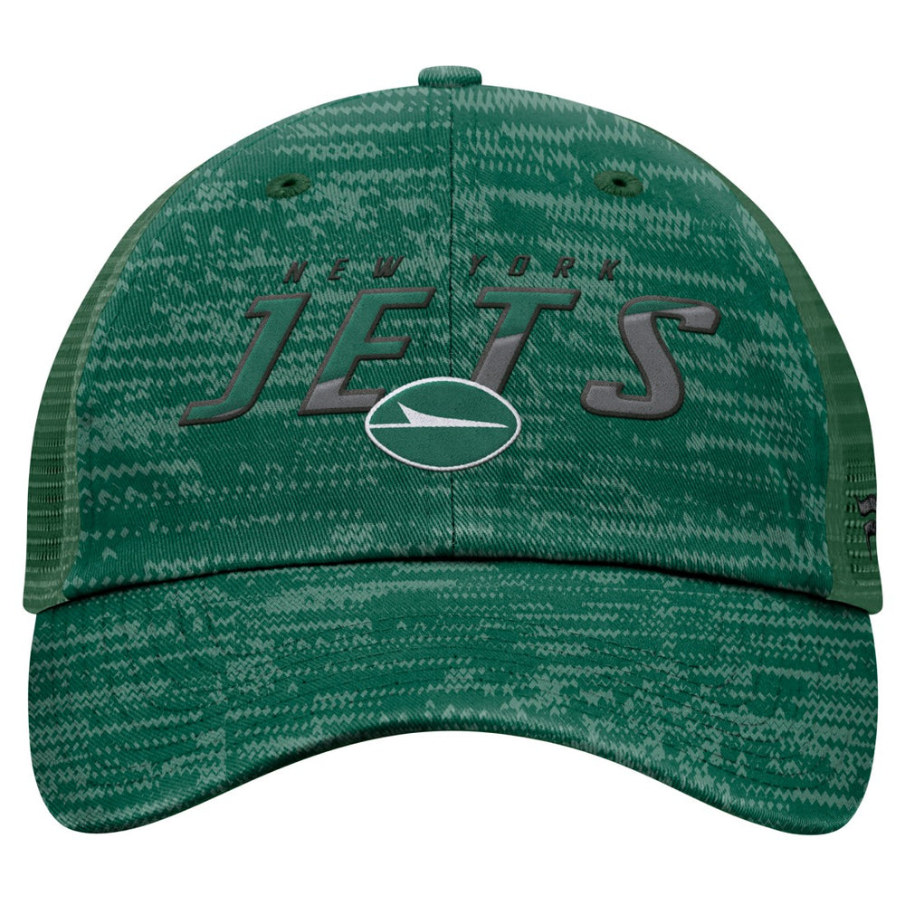 New York Jets Challenge Trucker Adjustable Hat Heather Green | Fanatics