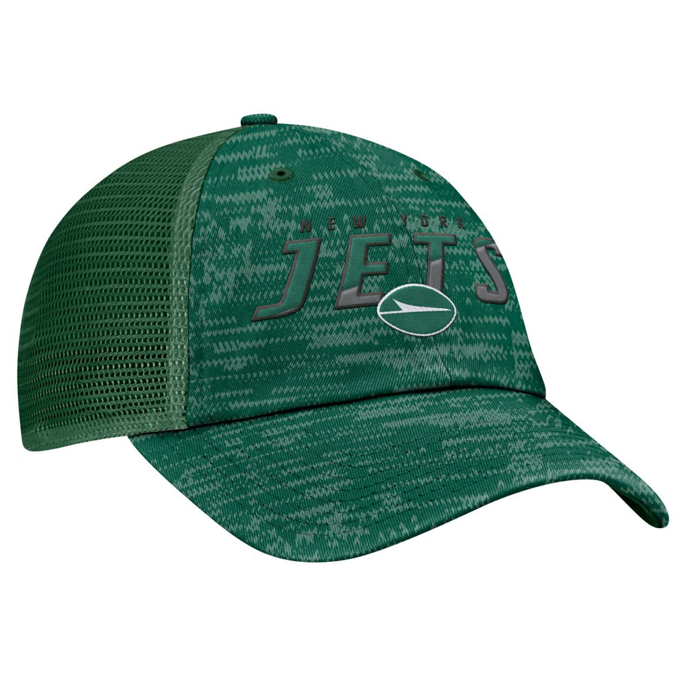New York Jets Challenge Trucker Adjustable Hat Heather Green | Fanatics