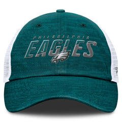Philadelphia Eagles Challenge Trucker Adjustable Hat Heather Midnight Green | Fanatics