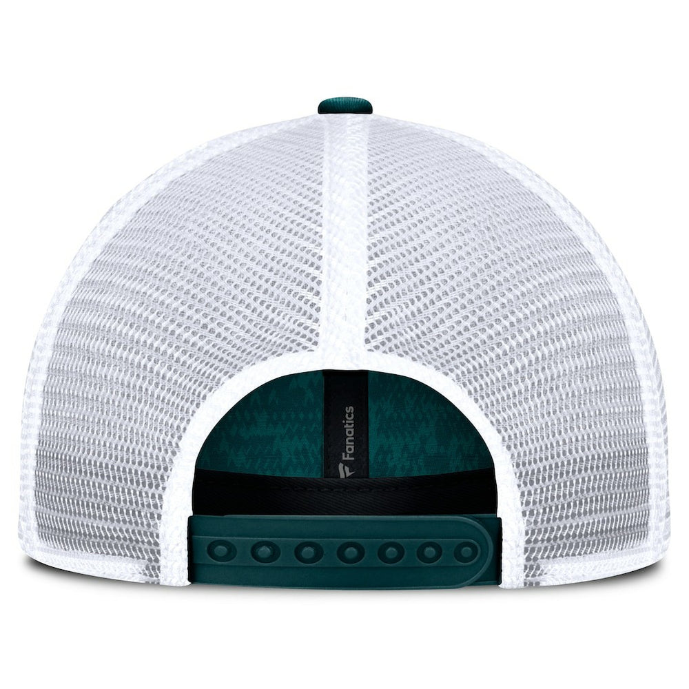 Philadelphia Eagles Challenge Trucker Adjustable Hat Heather Midnight Green | Fanatics