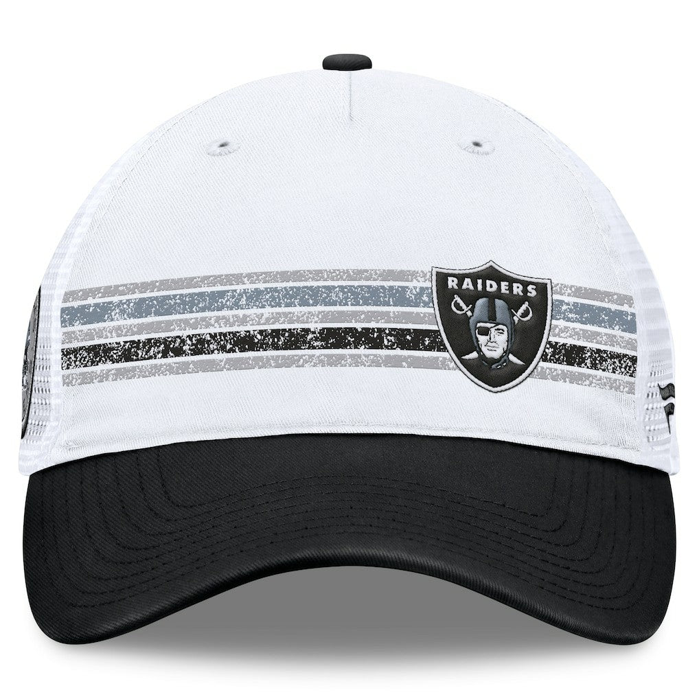 Las Vegas Raiders Flawless Stripe Adjustable Hat White/Black | Fanatics
