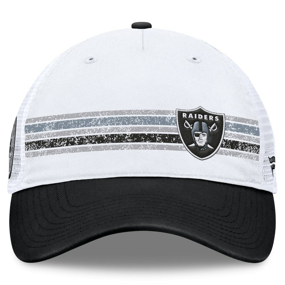 Las Vegas Raiders Flawless Stripe Adjustable Hat White/Black | Fanatics