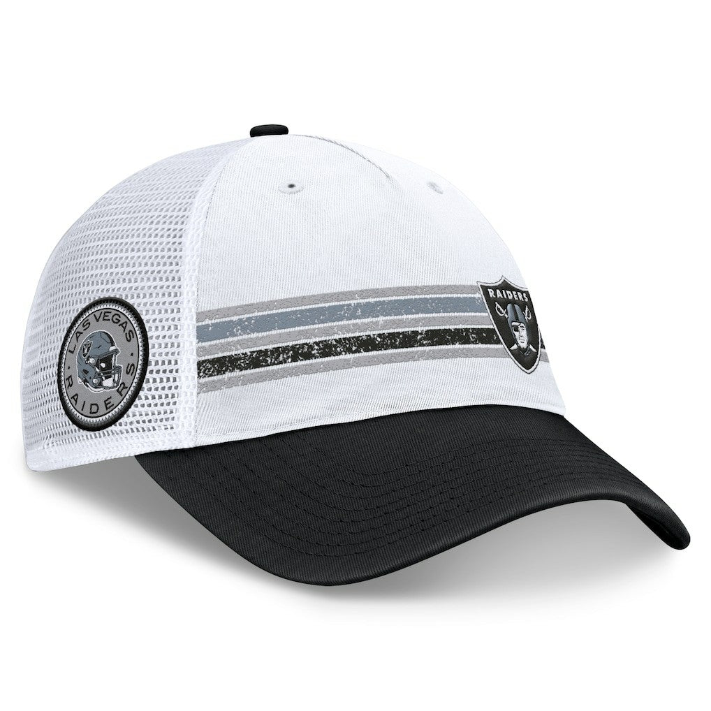 Las Vegas Raiders Flawless Stripe Adjustable Hat White/Black | Fanatics