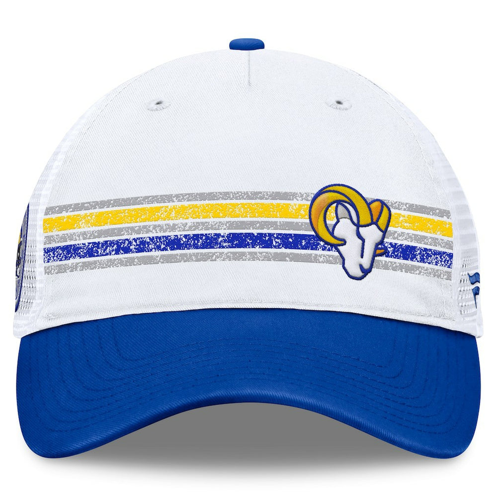 Los Angeles Rams Flawless Stripe Adjustable Hat White/Royal | Fanatics