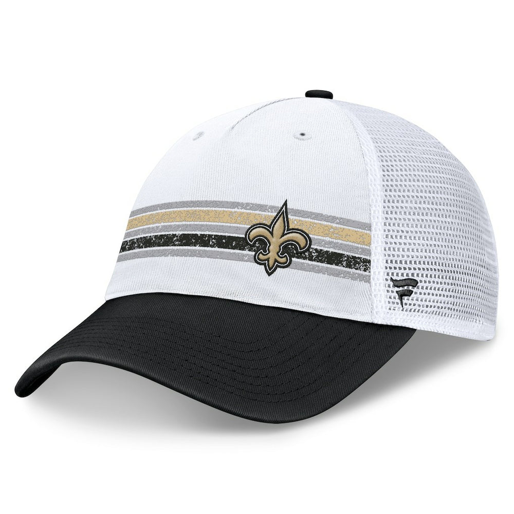 New Orleans Saints Flawless Stripe Adjustable Hat White/Black | Fanatics