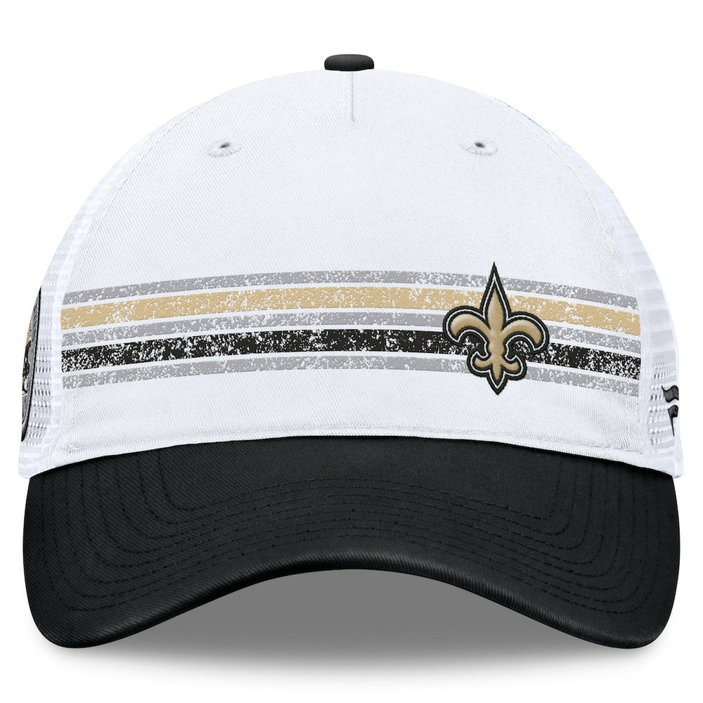 New Orleans Saints Flawless Stripe Adjustable Hat White/Black | Fanatics