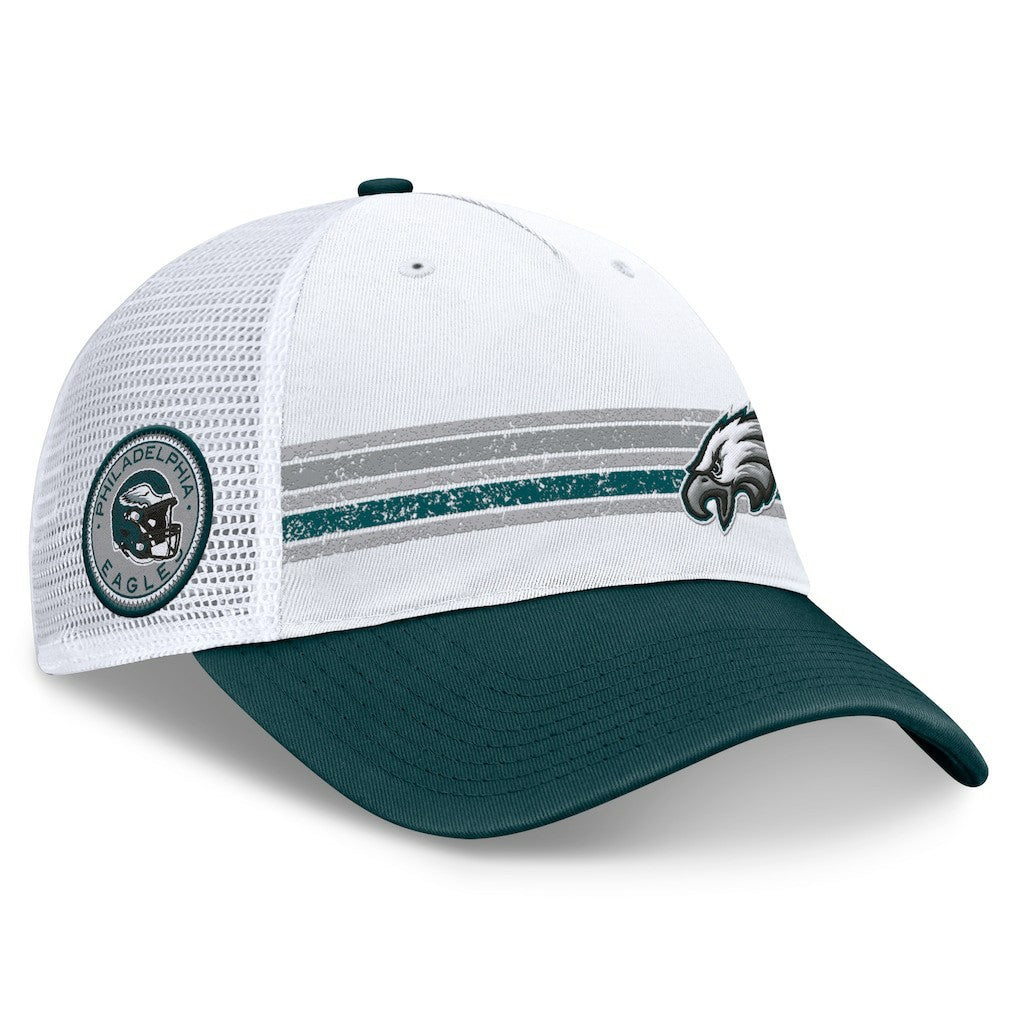 Philadelphia Eagles Flawless Stripe Adjustable Hat White/Midnight Green | Fanatics