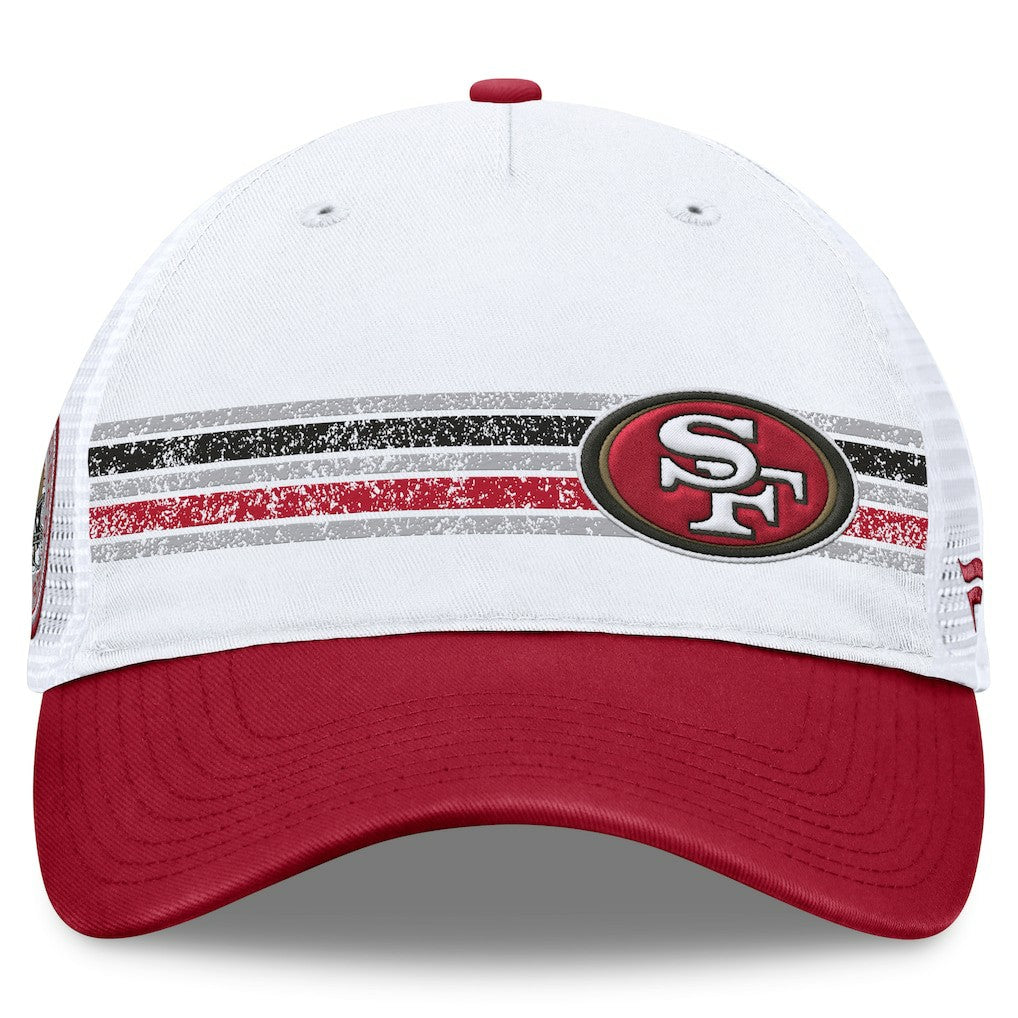 San Francisco 49ers Flawless Stripe Adjustable Hat White/Scarlet | Fanatics