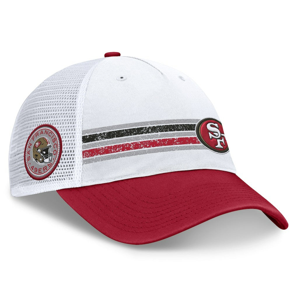 San Francisco 49ers Flawless Stripe Adjustable Hat White/Scarlet | Fanatics