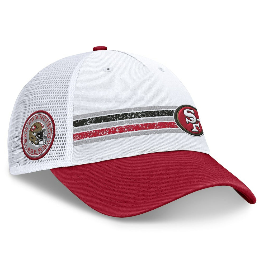 San Francisco 49ers Flawless Stripe Adjustable Hat White/Scarlet | Fanatics