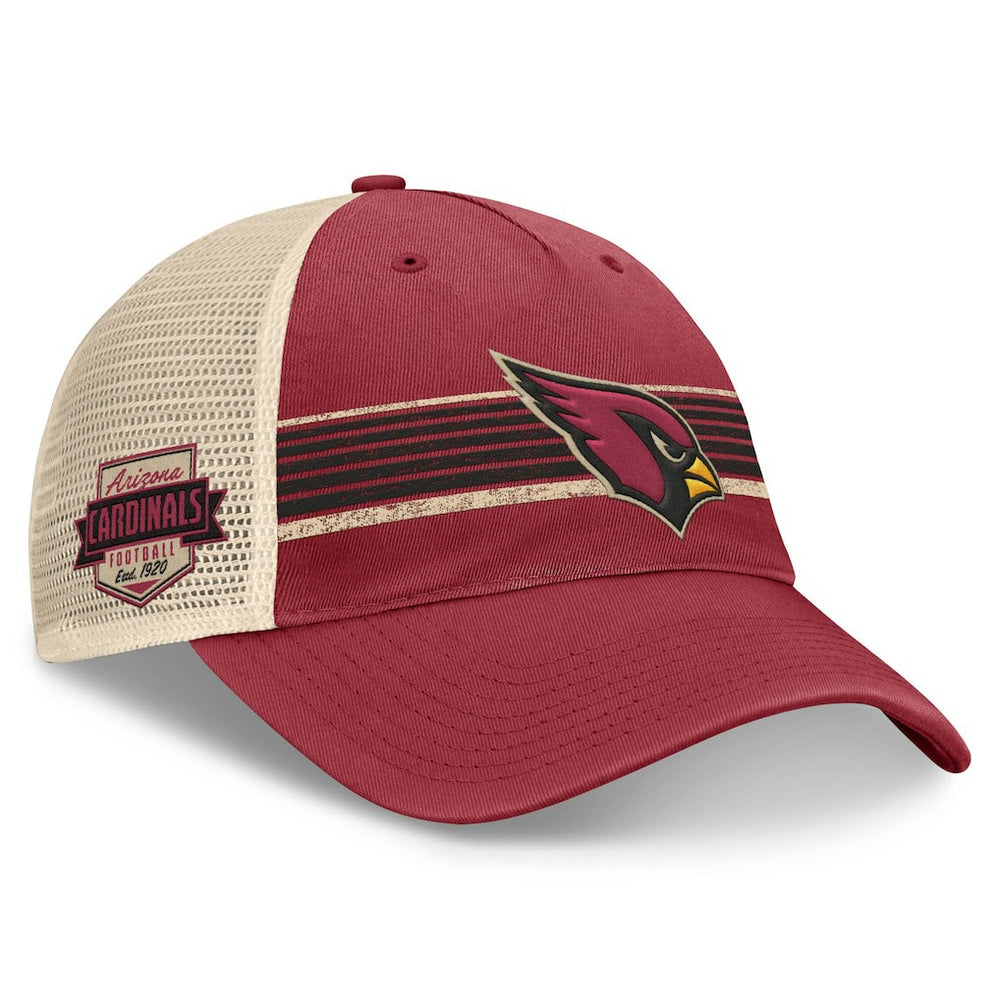 Arizona Cardinals Center Stripe Trucker Adjustable Hat Cardinal/Natural | Fanatics