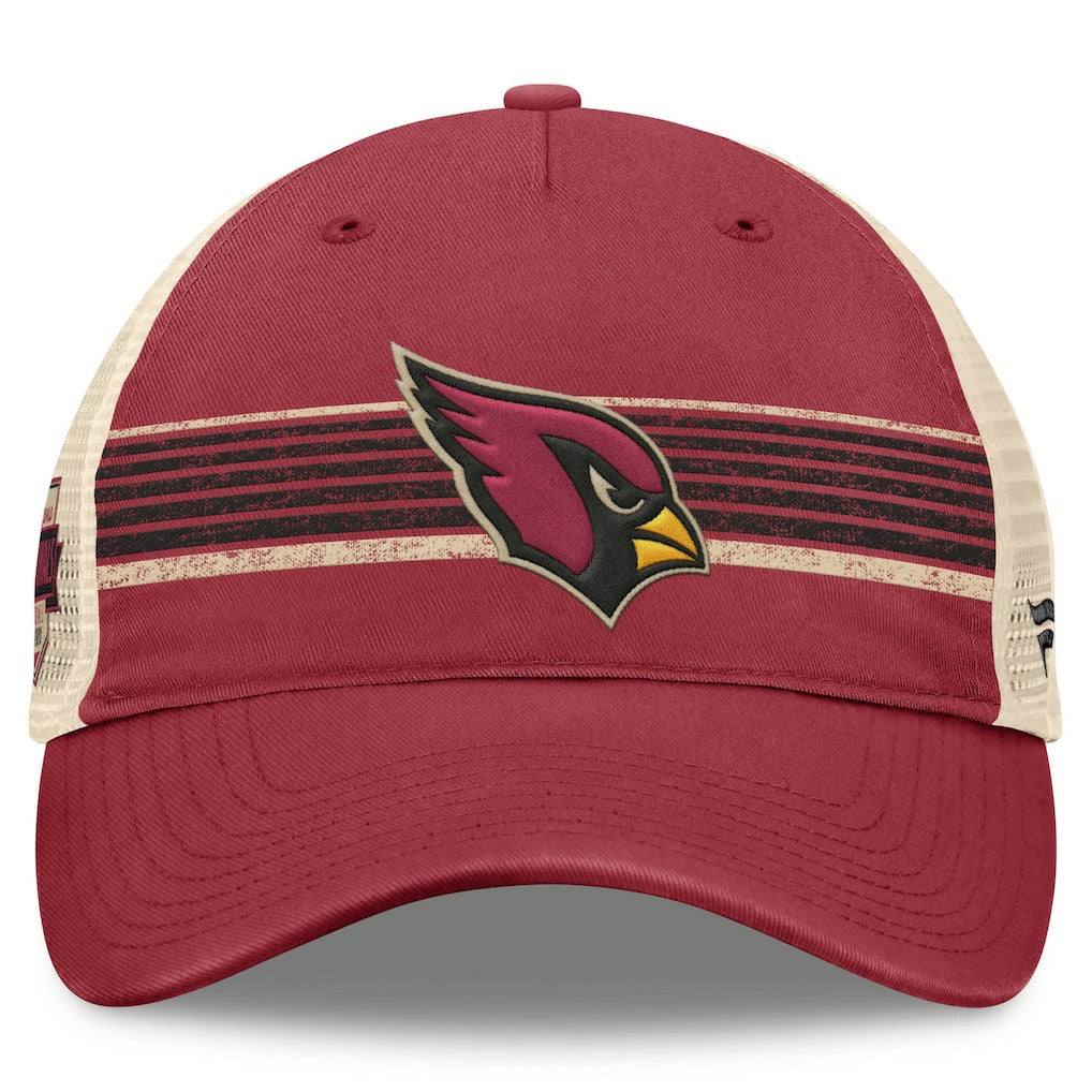Arizona Cardinals Center Stripe Trucker Adjustable Hat Cardinal/Natural | Fanatics