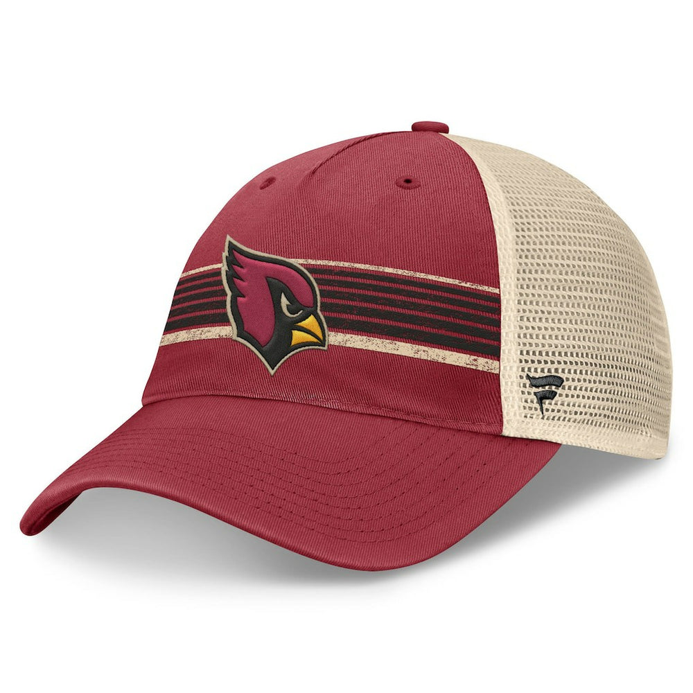 Arizona Cardinals Center Stripe Trucker Adjustable Hat Cardinal/Natural | Fanatics