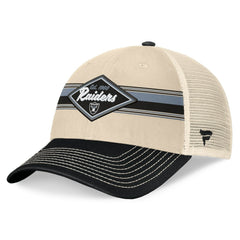 Las Vegas Raiders Diamond Stripe Trucker Adjustable Hat Natural/Black | Fanatics