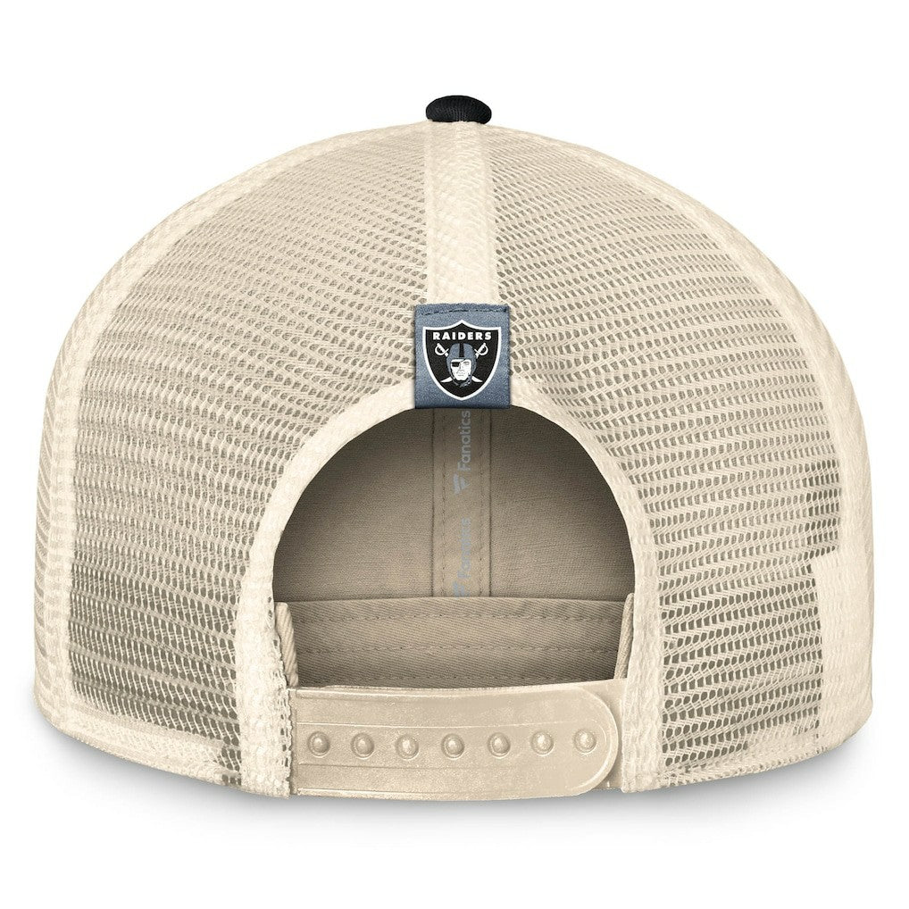 Las Vegas Raiders Diamond Stripe Trucker Adjustable Hat Natural/Black | Fanatics