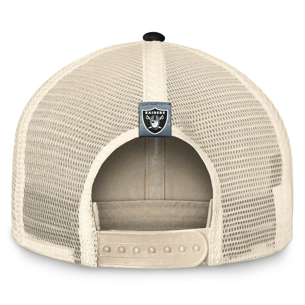 Las Vegas Raiders Diamond Stripe Trucker Adjustable Hat Natural/Black | Fanatics