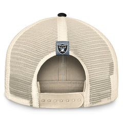 Las Vegas Raiders Diamond Stripe Trucker Adjustable Hat Natural/Black | Fanatics