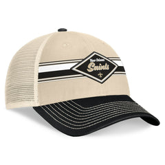 New Orleans Saints Diamond Stripe Trucker Adjustable Hat Natural/Black | Fanatics