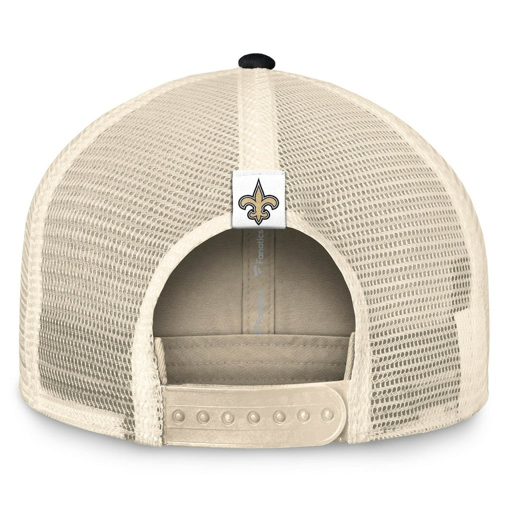 New Orleans Saints Diamond Stripe Trucker Adjustable Hat Natural/Black | Fanatics