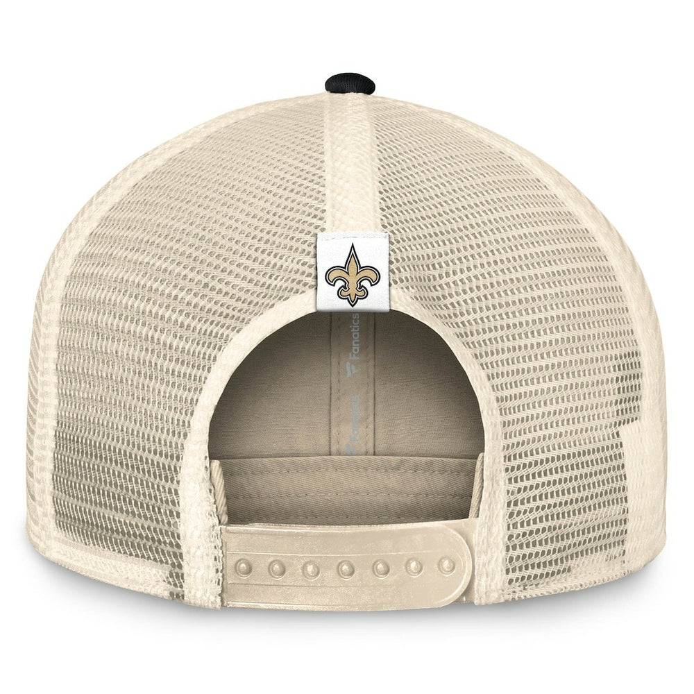 New Orleans Saints Diamond Stripe Trucker Adjustable Hat Natural/Black | Fanatics