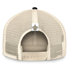 New Orleans Saints Diamond Stripe Trucker Adjustable Hat Natural/Black | Fanatics