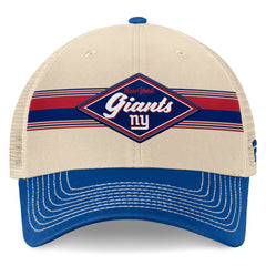 New York Giants Diamond Stripe Trucker Adjustable Hat Natural/Royal | Fanatics