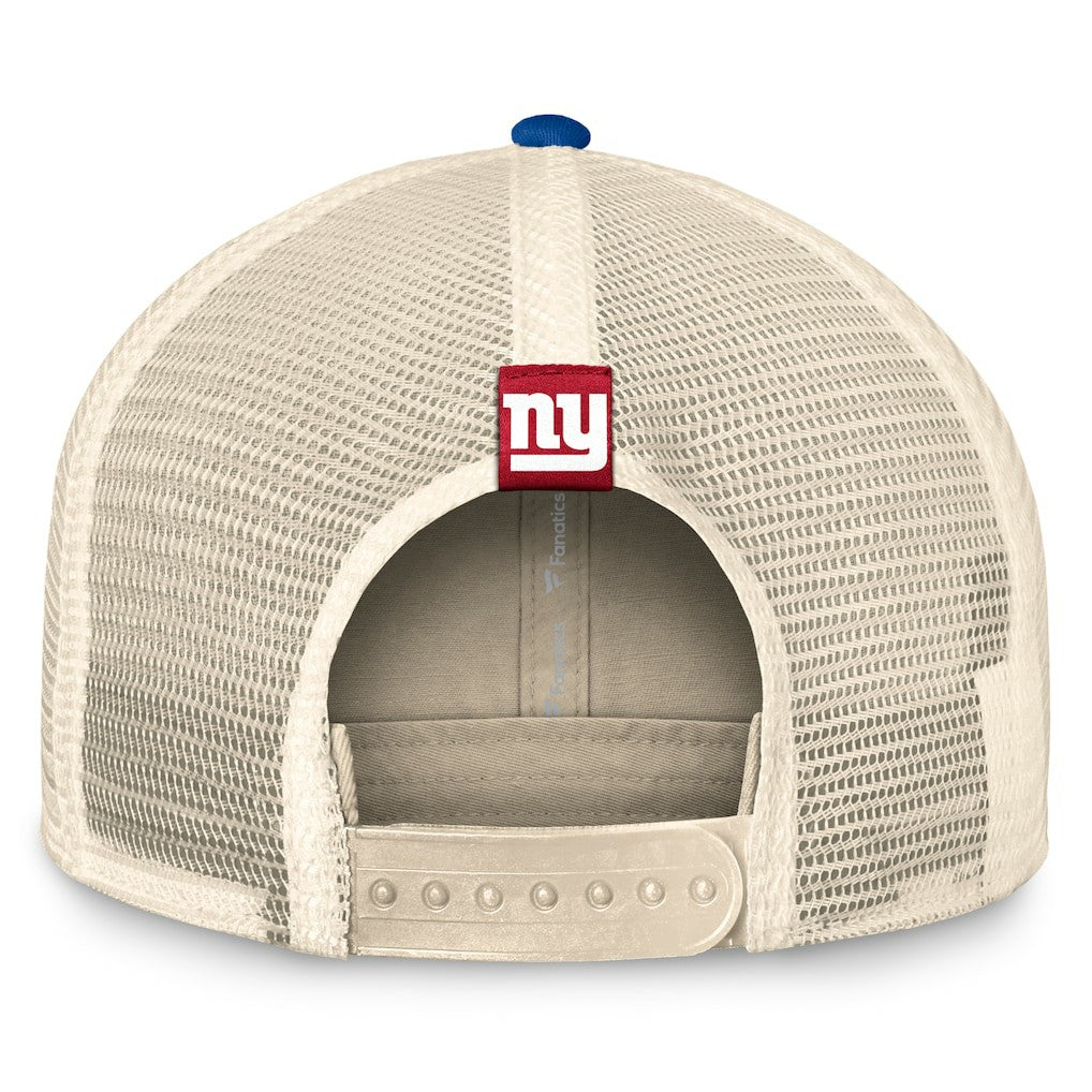 New York Giants Diamond Stripe Trucker Adjustable Hat Natural/Royal | Fanatics