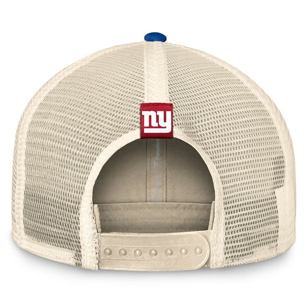 New York Giants Diamond Stripe Trucker Adjustable Hat Natural/Royal | Fanatics