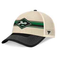 New York Jets Diamond Stripe Trucker Adjustable Hat Natural/Black | Fanatics