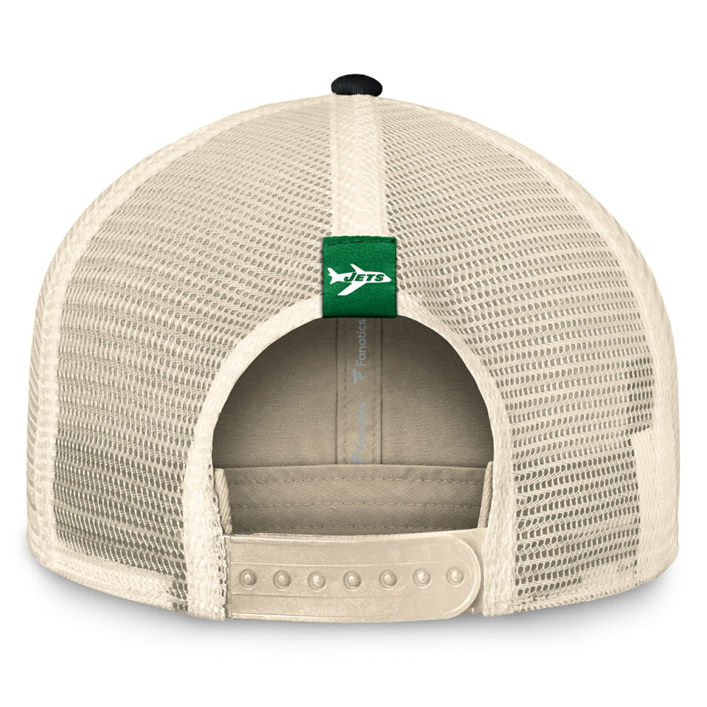 New York Jets Diamond Stripe Trucker Adjustable Hat Natural/Black | Fanatics