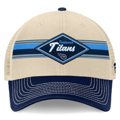 Tennessee Titans Diamond Stripe Trucker Adjustable Hat Natural/Navy | Fanatics